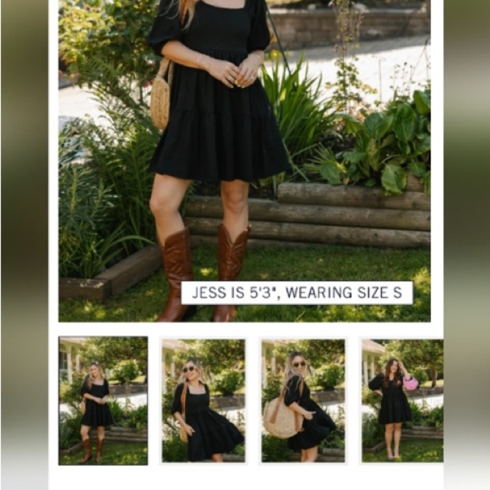 NEW Smash + Tess Poppy Mini Midnight Black Women's Dress Size Large - Picture 3 of 7